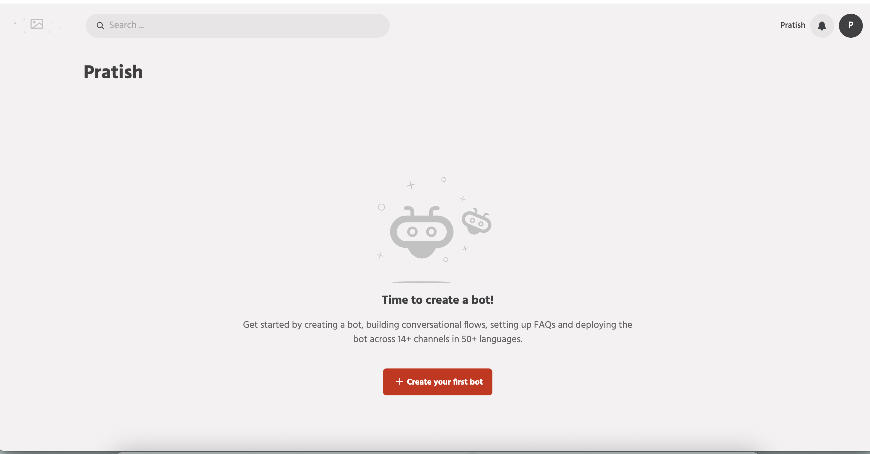 Create Your First WhatsApp Chatbot click on create your first bot button